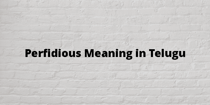 Perfidious Meaning In Telugu - తెలుగు అర్థం