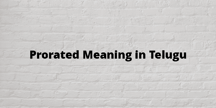prorated-meaning-in-telugu