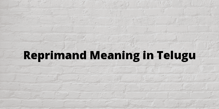 Reprimand Meaning in Telugu, Reprimand in Telugu