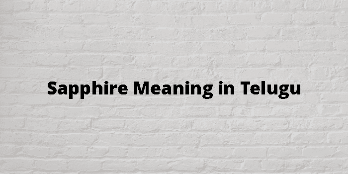 Sapphire Meaning In Telugu