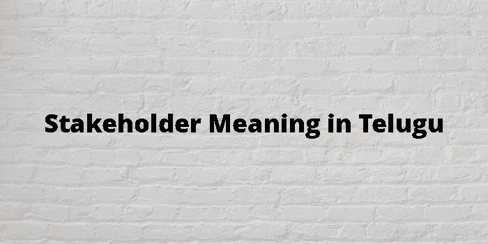 Stakeholder Meaning In Telugu 