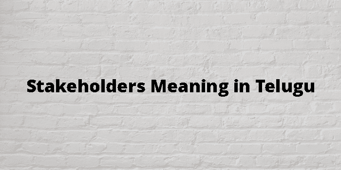 Stakeholders Meaning In Telugu 