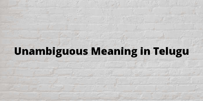 unambiguous-meaning-in-telugu