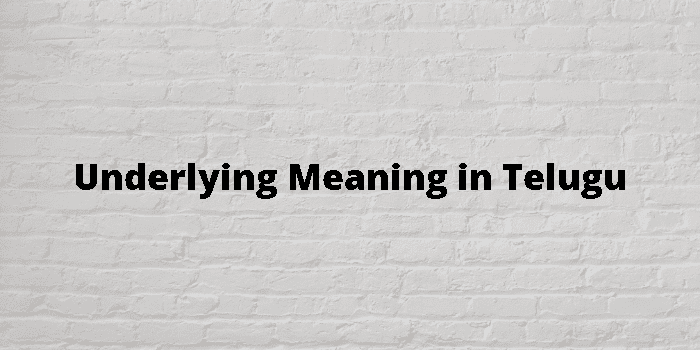 Underlying Meaning In Telugu - తెలుగు అర్థం