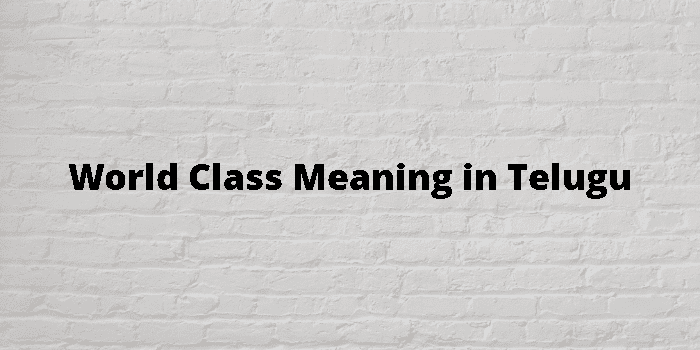 Class Meaning In Telugu