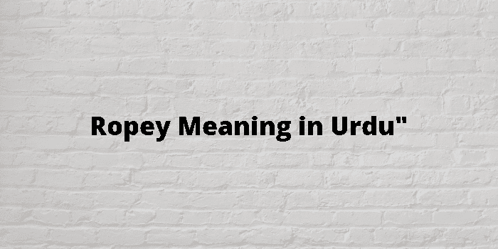 Ropey Meaning In Urdu - اردو معنی