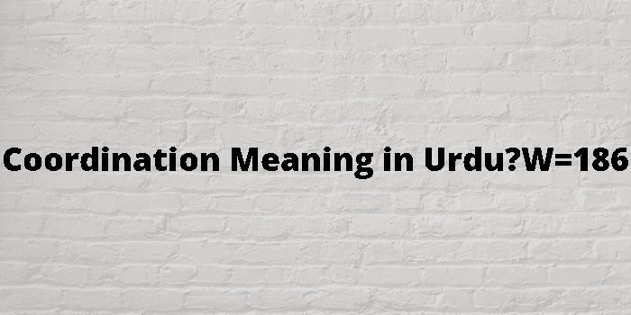 Coordination Meaning In Urdu 