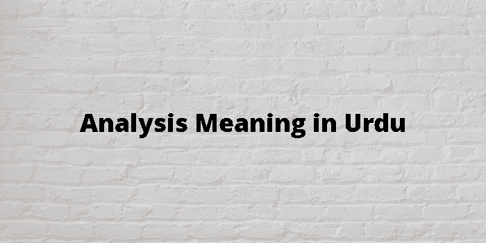 Meaning of analysis in Hindi, analysis meaning in Urdu