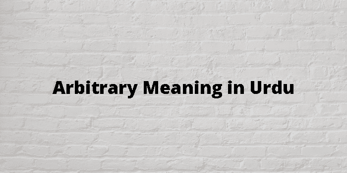 arbitrary-meaning-in-urdu