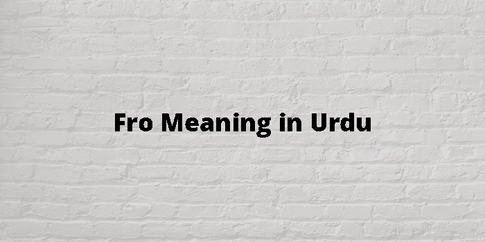 Fro Meaning In Urdu - اردو معنی