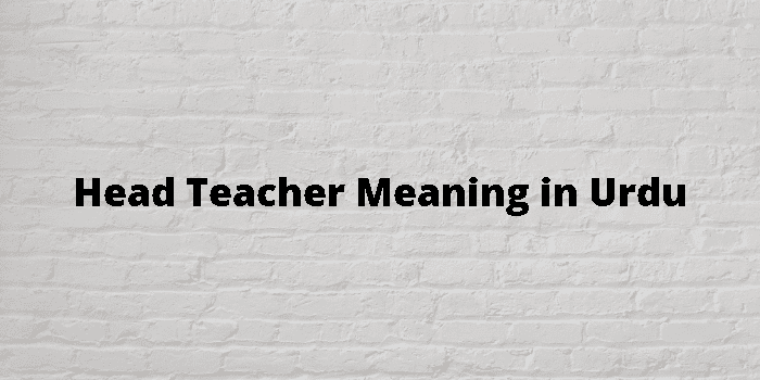 Head Teacher Meaning In Urdu - اردو معنی