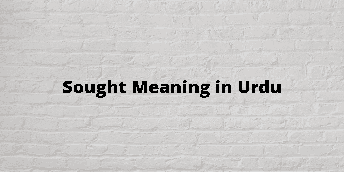Sought Meaning In Urdu - اردو معنی