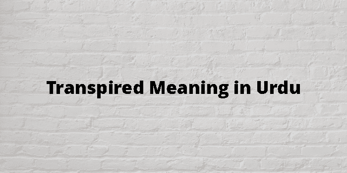 Transpired Meaning In Urdu - اردو معنی