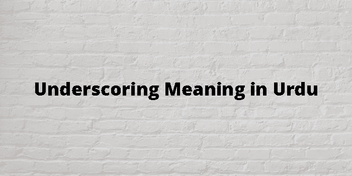 Underscoring Meaning In Urdu - اردو معنی