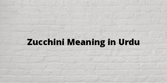 Zucchini Meaning In Urdu - اردو معنی