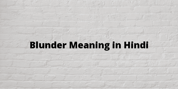 Blunder Meaning In Hindi - हिंदी अर्थ